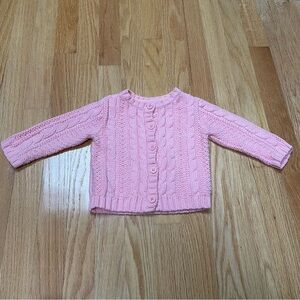Carters pink soft knit button up sweater size 12 months